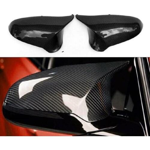 2PCS Carbon Fiber Auto Side Mirror Replacement Cover Cap Fit For BMW M3 M4 F80 F82 F83 2014-UP