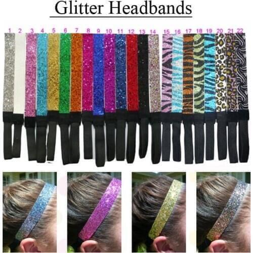 2019 Glitter headbands for girl softball headbands sparkle band sport glitter headbands