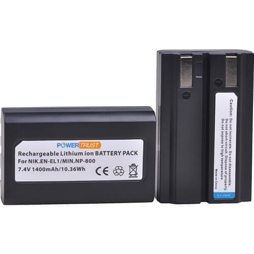 PowerTrust EN-EL1 ENEL1 Battery 1400mAh for Nikon EN EL1 CoolPix 4300 5400 8700 500 775 880 885 990 995 Bateria