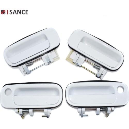 ISANCE White Outside Door Handle Front & Rear Right & Left 69230-33010 & 69240-33010 For Toyota Camry 1992 1993 1994 1995 1996
