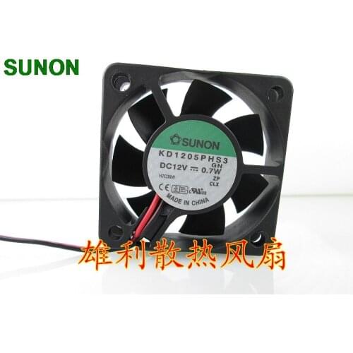Free Shipping Wholesale Original For Sunon KD1205PHS3 50mm 12V fan 0.7W 5CM 5015 2 line silent cooling fan