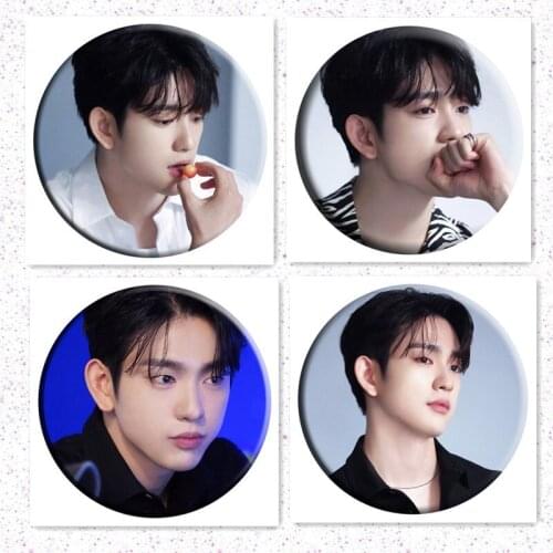 KPOP Got7 Member JUNIOR JR. GQ Magazine Photo Round Badge Brooch JinYoung Mirror Pendant Keychain Keyring Bag Accessories M30