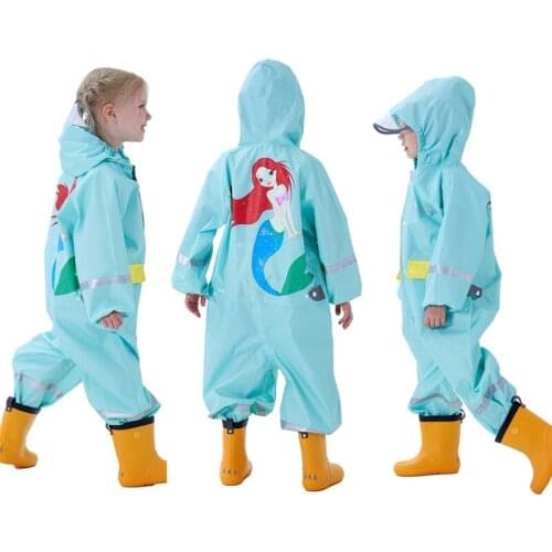 80-130cm Boys Girls Raincoat For Children Waterproof Rain Coat Jumpsuit Students Raingear Kids Poncho Outdoor Playing Suit