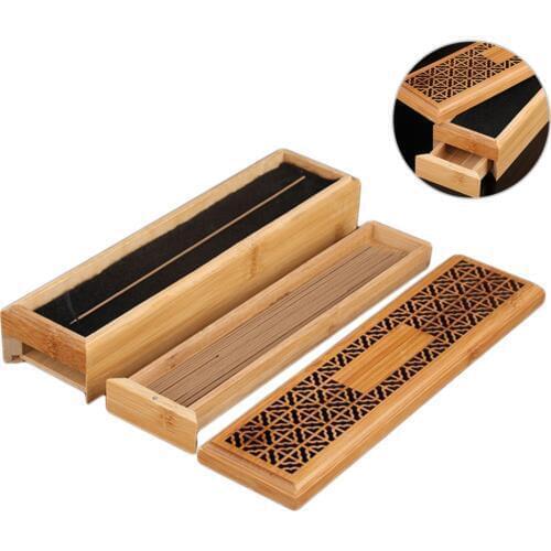 Double-Layer Wooden Incense Box High-end Incense Coffin Burner Incense Holder Burner Storage Box Drop Shipping