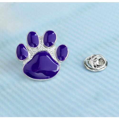 Purple Dog paw pin Cute Cartoon brooch Cat Kitten Paw Brooch Pins Puppy claw Badge Gift Jewelry for pet owners