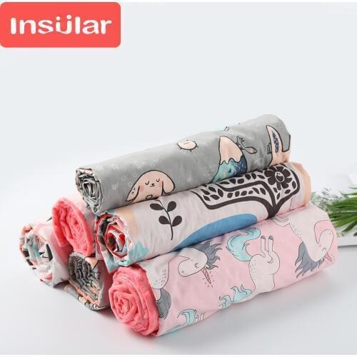 INSULAR Baby Cartoon Animals Blankets Kids Quilts Cotton Material Excellent Touch Super Soft Give Baby the Best Sleep