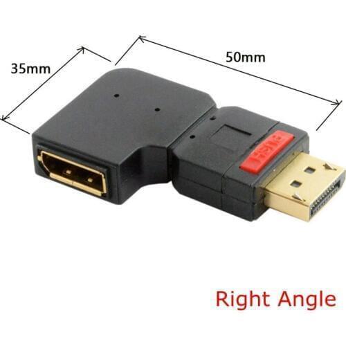 Left & Right Angled 90 Degree Standard Display Port DisplayPort dp angle Male to Female Extension Adapter converter connector 4K