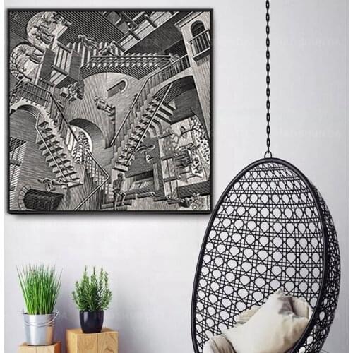 Maurits Cornelis Escher Master of Illusion Build Abnormality, Posters and Prints Canvas Art Painting Wall Picture for Home Decor