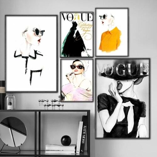 Pink Flower Perfume Fashion Lady Poster Sliver Lips Makeup Print Canvas Art Painting Wall Picture Modern Girl Room Home Decor