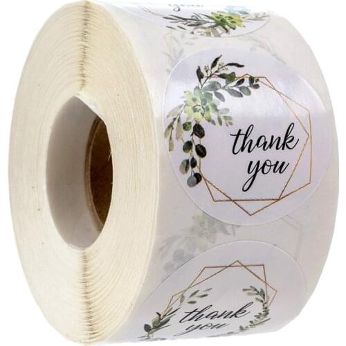2 Inch 5 Cm Flower Pattern Thank You Sticker Bakery Shop Packaging Cute Sealing Sticker