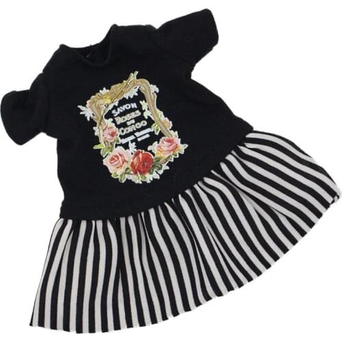 Outfits for ICY DBS Blyth doll Black short sleeves dress for the Plump doll cute dressing