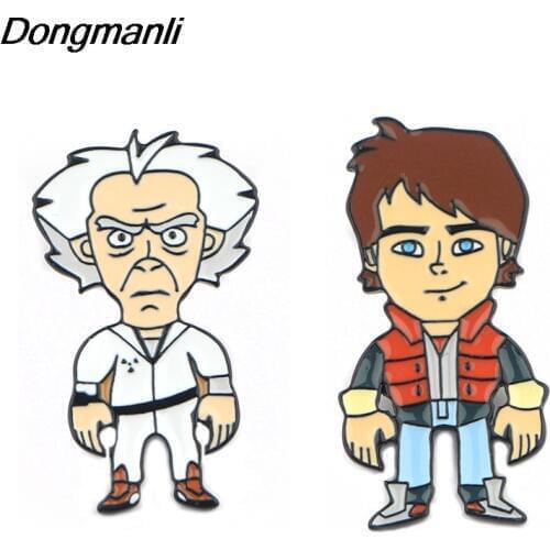 P4098 Dongmanli Back To The Future Metal Enamel Pins and Brooches for Women Fashion Lapel Pin Backpack Bags Badge Gifts