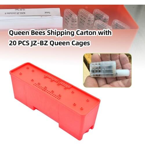Beekeeping Queen Bees Shipping Carton with 20 PCS JZ-BZ Queen Cages Queen Rearing Equipment