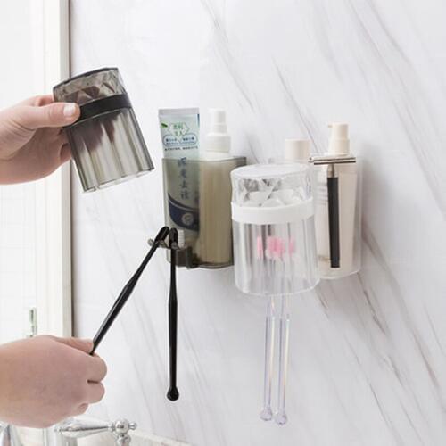 Bathroom Accessories Disc Multicard Slot Toothbrush Holder Rack Toothbrush Organizer Hanging Set Storage Wall-mounted Toothbrush