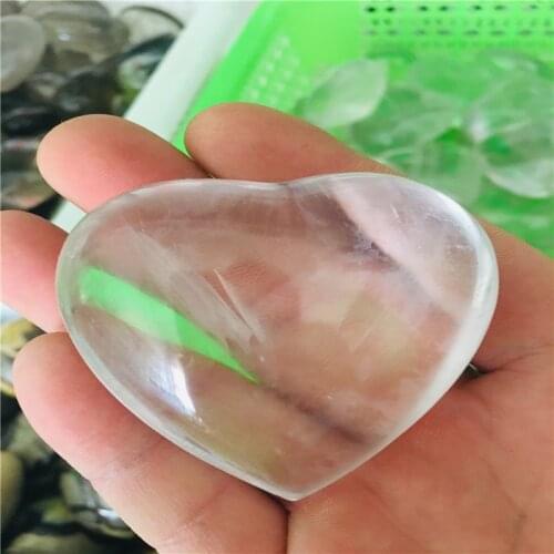 Natural white quarte crystal crystal heart home decoration energy healing