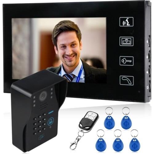 Wired 7" Video Door Phone Intercom Doorbell Home Security Camera Monitor