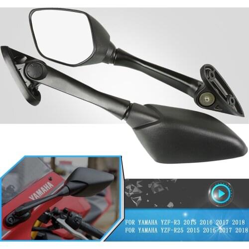 For Yamaha YZF R3 R25 YZF-R3 YZF-R25 2015 2016 2017 2018 Motorcycles Foldable Side Mirrors Blind Spot Rearview Mirror Cover Cap