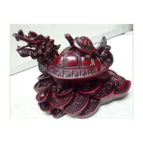 Resin dragon turtle imitation mahogany imitation copper-colored zhaocai town house masc crafts sculpture decoration statues Home