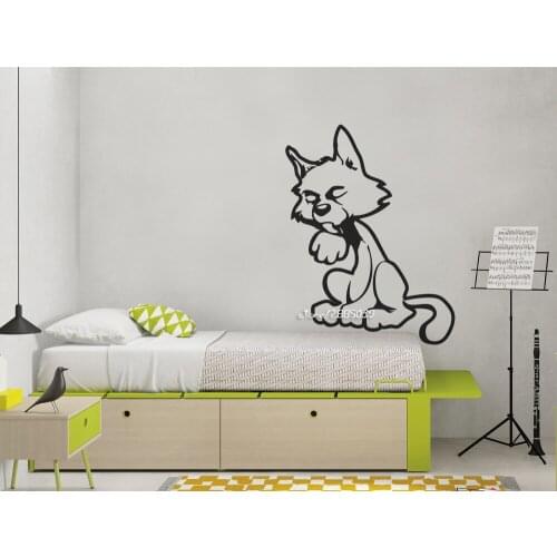 Cartoon Cat Vinyl Wall Stickers Removable Wall Art Decal Etiqueta pated vinilo Wallpaper High Quality Wall Decoration SA655