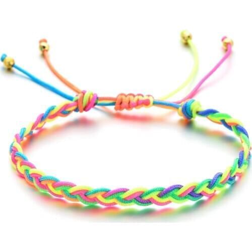 ZMZY New Simple Handmade Rope Boho Thread Lucky Rope Bracelet & Bangles For Women Men Friendship Woven Rainbow Bracelet
