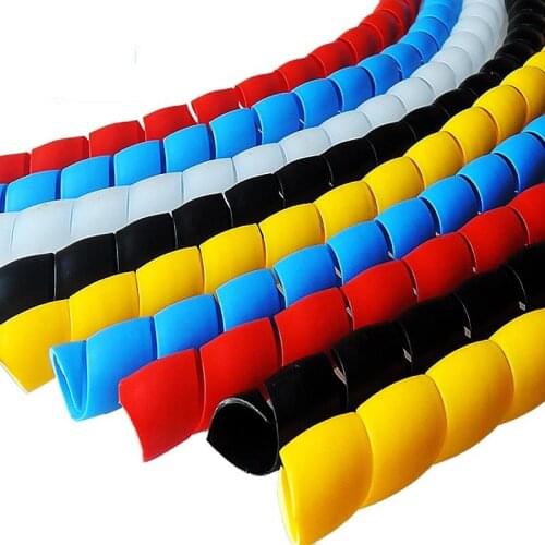 1M Winding Pipe Colorful Wire Wrap Spiral In Cable Sleeve Wiring Harness Motorcycle Heat Pipe Sleeve Cable Sleeves