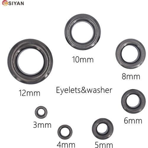 100 sets 3|4|5|6|8|10|12mm Eyelets With Grommets For Leathercraft DIY Scrapbooking Accessories Knitwear,Jeans,Apparel,Bags,Shoe