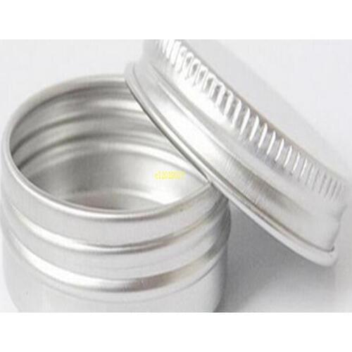 15ml Aluminium Balm Tins pot Jar 15g comestic containers with screw thread Lip Balm Gloss Candle Packaging