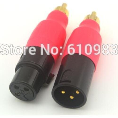 2 pc Straight RCA Splitter 3 Pin XLR Jack female pin to RCA Plug + RCA Male to XLR Plug Audio Adapter Connectors