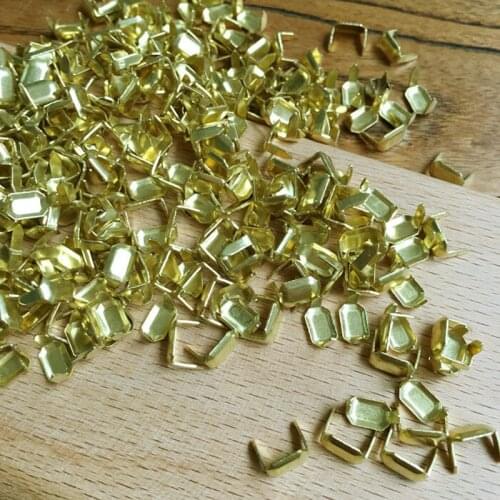 20 Pcs Brass Leather Staples Two Prong Claw Rivets for Belt Loops Keeper Connect Craft Fastener Hardware Accessories