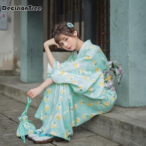 2021 vintage japanese womens kimono japanese dress evening dress cosplay costume floral national trends gown kimono dress