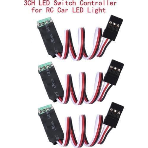 3CH LED Control Switch Lamp Light System Turn On / Off for TRX4 D90 D110RC Car Vehicle Model Accessories