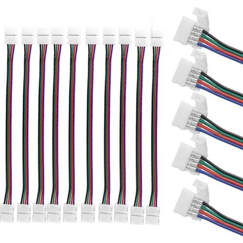 5pcs 10mm 4pin Double Head LED Strip Light PCB Connector Adapter For Led Strip 5050 RGB 10mm width PCB Ribbon Non-Waterproof