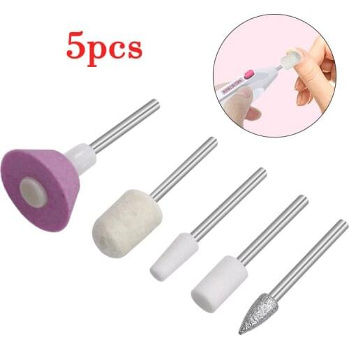 5Pcs/Lot Ceramic Nail Drill Bit Rotery Electric Milling Cutters For Pedicure Manicure Files Cuticle Burr Nail Tools Accessories