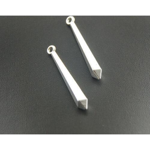 5Pcs Silver Color Faceted Geometric Spikes Charms Accessories For Jewelry Making A290