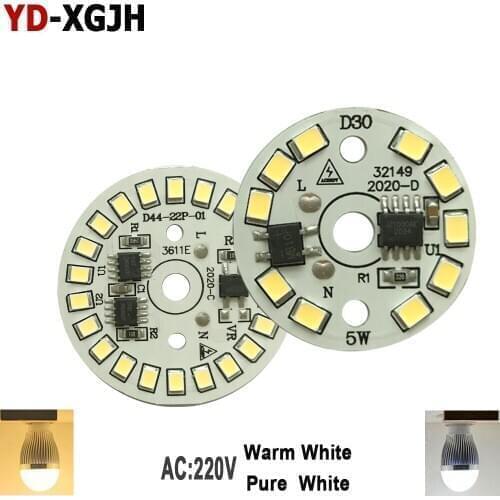 5pcs smart IC 3W 5W 6W 7W 9W 12W 15W AC 220v Led PCB SMD 2835 integrated ic driver for Led Light Source For LED Bulb