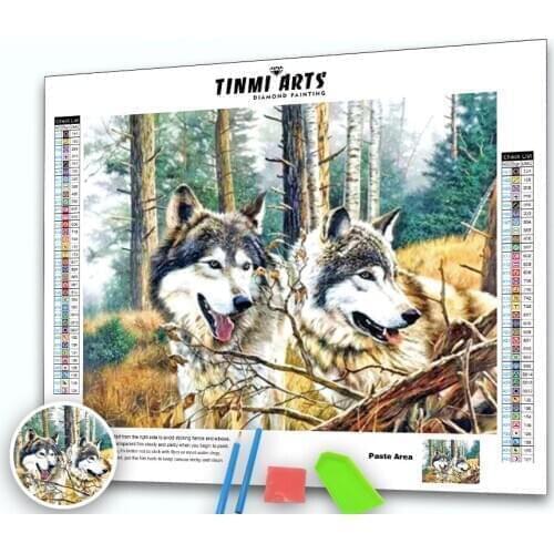 5D Diamond Painting Soft Feeling Canvas Wolf Animal Full Round Drill DIY Mosaic Cross Stitch Handmade Embroidery Kits Decor Home