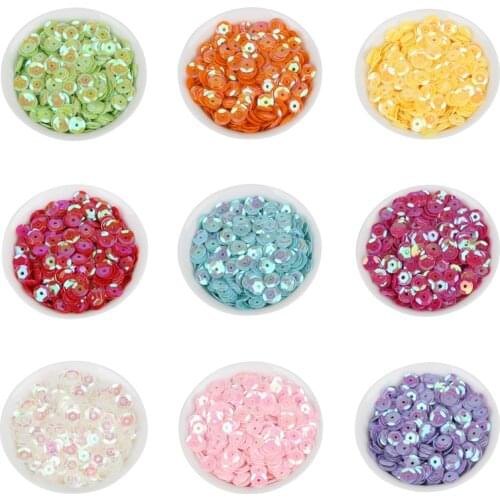 6mm 20g Approx 1200 pcs Rainbow Sequins For Making Nails Arts Crafts Sewing Apparel Sewing Fabric Sequins Clothes Shoes Bag DIY