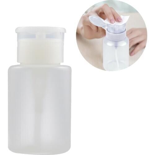 60ml/120ml Empty Clear Pump Dispenser Bottle Plastic Nail Polish Remover Cleaner Container Portable Travel Empty Bottle