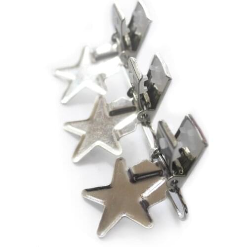 Free Shipping 200pcs 1'' 25mm Metal Silver Colored Enamel Star Shaped Pacifier Clips Holder Soother /Suspender Clips