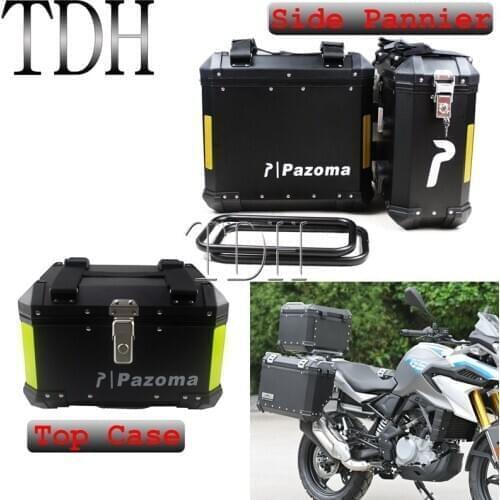 2x36L Side Box + 45L Top Case Motorcycle Top Boxes Side Storage Cargo Luggage Pannier Rack for Suzuki BMW R1200GS F800GS R1250GS