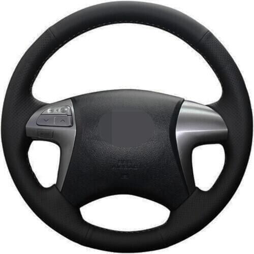 Car Steering Wheel Cover Hand-stitched Black Artificial Leather For Toyota Fortuner Hilux 2012 2013 2014 2015