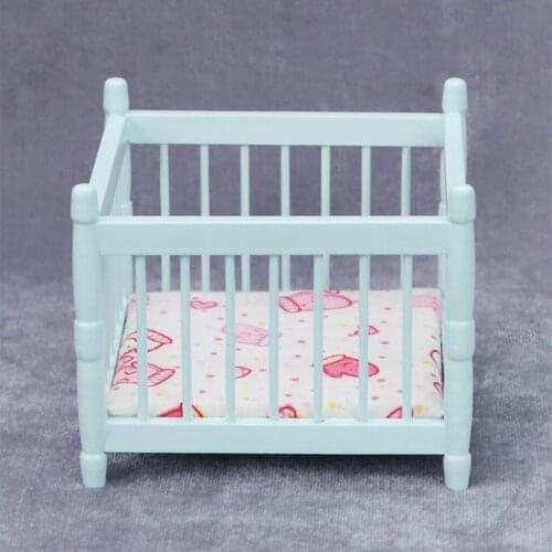 1:12 Wood Doll House Baby Bed Miniature Living Room Mini Furniture Crafts