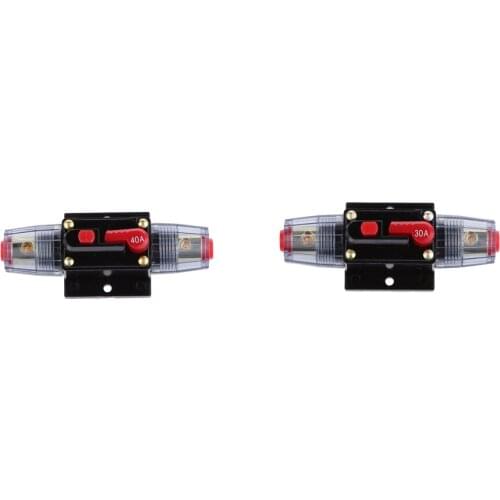 2x 12-24V Car Auto Boat Audio Fuse Holder 40A&30A Auto Reset Circuit Breaker