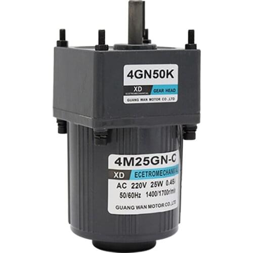 220V AC deceleration motor 25W gear deceleration motor micro speed small motor single-phase asynchronous motor