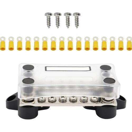 Dual Row Bus Bar Electrical Terminal Junction Box 12V 150A 4 Studs Dual Bus Bar Car Accessories 2019 New