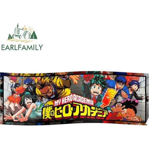 EARLFAMILY 13cm x 4.9cm For My Hero Academia Slap Vinyl Car Stickers Waterproof Decal Sunscreen Motorcycle Laptop Decor