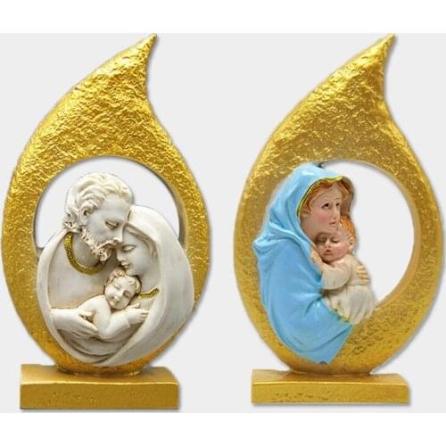 Epoxy Resin Mold Catholic Holy Family Silicone Mould DIY Crafts Polymer Clay Ornaments Decorations Making Tool