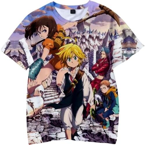Anime T-shirt Seven Deadly Sins Nanatsu No Taizai 3D Print Streetwear Men Women Fashion Short Sleeve T Shirt Boys Tshirt Tops