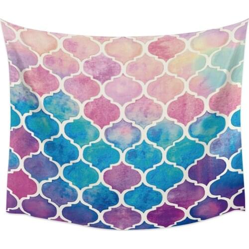Color Morocco Geometric Checks Wall Tapestry Home Wall Decor Tapestry Bedroom Tapestry Wall Hanging Picnic Mat Yoga Mat