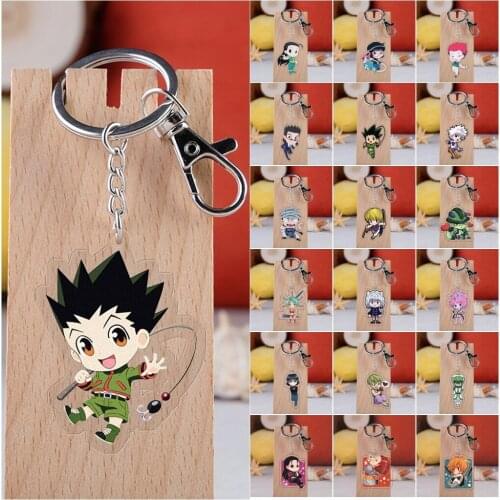 HUNTER×HUNTER GON FREECSS Killua Zoldyck Kurapika Leorio PaladiKnight Cosplay Acrylic Key Chain Pendant Keyring Prop